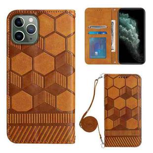 For iPhone 11 Pro Max Crossbody Football Texture Magnetic PU Phone Case (Khaki)