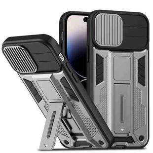 For iPhone 14 Pro Max Sliding CamShield Magnetic Phone Case (Silver)