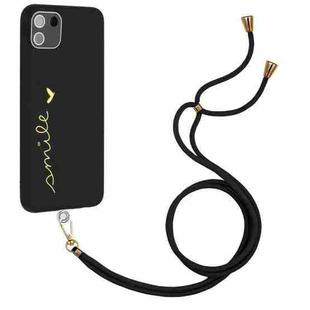 For Realme C11 2020 Gilding Line TPU Phone Case with Strap(Black)