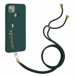 For Realme C25 / C25S / Narzo 30A Gilding Line TPU Phone Case with Strap(Dark Green)