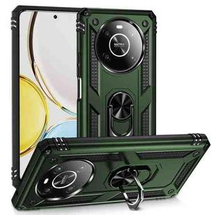 For Honor X9 Shockproof TPU + PC Phone Case with 360 Degree Rotating Holder(Army Green)