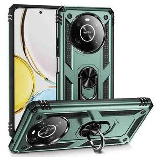 For Honor X9 Shockproof TPU + PC Phone Case with 360 Degree Rotating Holder(Dark Green)