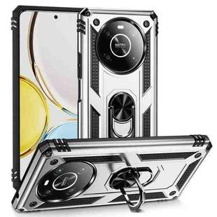 For Honor X9 Shockproof TPU + PC Phone Case with 360 Degree Rotating Holder(Silver)