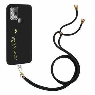For Motorola Moto G10 / G20 / G30 / G10 Power Gilding Line TPU Phone Case with Strap(Black)