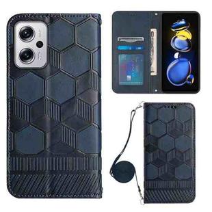 For Xiaomi Redmi Note 11T Pro Crossbody Football Texture Magnetic PU Phone Case(Dark Blue)