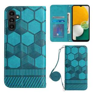 For Samsung Galaxy A13 5G Crossbody Football Texture Magnetic PU Phone Case(Light Blue)
