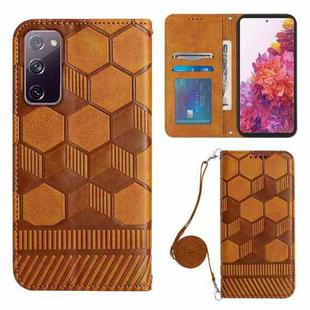For Samsung Galaxy S20 FE Crossbody Football Texture Magnetic PU Phone Case(Khaki)