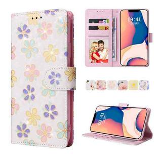 For iPhone 14 Plus Bronzing Painting RFID Leather Case (Bloosoming Flower)