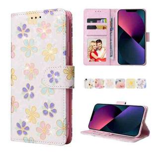 For iPhone 13 mini Bronzing Painting RFID Leather Case (Bloosoming Flower)