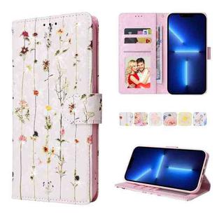 For iPhone 13 Pro Max Bronzing Painting RFID Leather Case (Dreid Flower World)