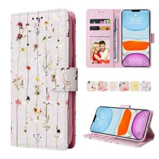 For iPhone 11 Pro Bronzing Painting RFID Leather Case(Dreid Flower World)