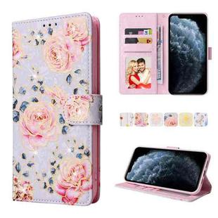 For iPhone 11 Pro Max Bronzing Painting RFID Leather Case(Pastoral Rose)