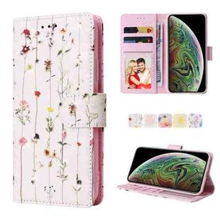 For iPhone XS Max Bronzing Painting RFID Leather Case(Dreid Flower World)