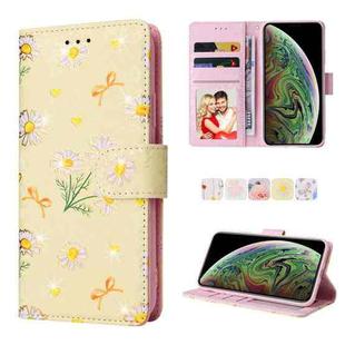 For iPhone XS Max Bronzing Painting RFID Leather Case(Yellow Daisy)