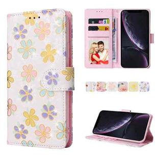 For iPhone XR Bronzing Painting RFID Leather Case(Bloosoming Flower)