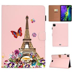 For iPad Pro 11 inch 2020 Sewing Thread Left and Right Painted Plate with Sleep Function & Pen Cover & Anti-skid strip & Bracket(Iron Tower)