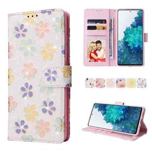 For Samsung Galaxy S20 FE Bronzing Painting RFID Leather Case(Bloosoming Flower)