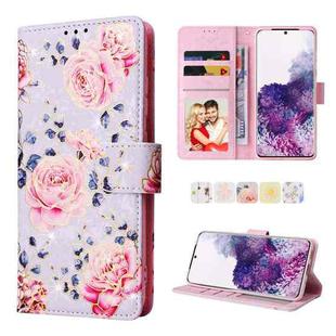 For Samsung Galaxy S20 Bronzing Painting RFID Leather Case(Pastoral Rose)