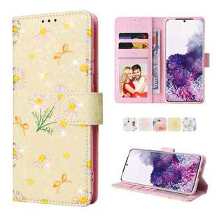 For Samsung Galaxy S20 Bronzing Painting RFID Leather Case(Yellow Daisy)