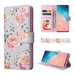 For Samsung Galaxy S10 Bronzing Painting RFID Leather Case(Pastoral Rose)