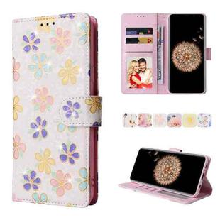 For Samsung Galaxy S9 Plus Bronzing Painting RFID Leather Case(Bloosoming Flower)