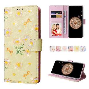 For Samsung Galaxy S9 Plus Bronzing Painting RFID Leather Case(Yellow Daisy)