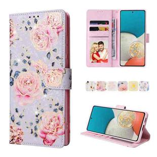 For Samsung Galaxy A53 5G Bronzing Painting RFID Leather Case(Pastoral Rose)