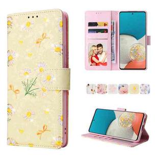 For Samsung Galaxy A53 5G Bronzing Painting RFID Leather Case(Yellow Daisy)