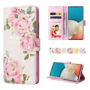 For Samsung Galaxy A53 5G Bronzing Painting RFID Leather Case(Rose Flower)