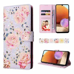 For Samsung Galaxy A32 4G Bronzing Painting RFID Leather Case(Pastoral Rose)