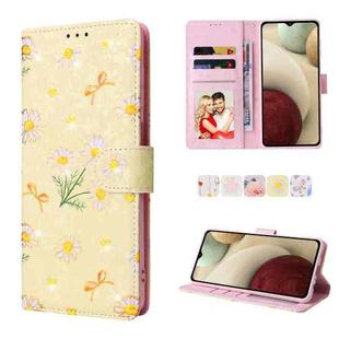 For Samsung Galaxy A12 Bronzing Painting RFID Leather Case(Yellow Daisy)