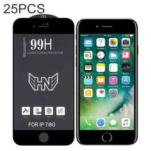 25 PCS High Aluminum Large Arc Full Screen Tempered Glass Film For iPhone 8 / 7
