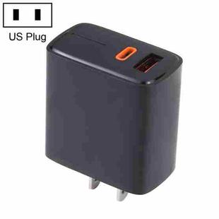 LZ-1130 PD 20W Type-C+QC 3.0 USB Fast Charger, Plug Type:US Plug(Black)
