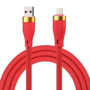 USB 3.0 to 8 Pin Bold Silicone Fast Charging Data Cable, Cable Length:1m(Red)