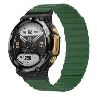 For Amazfit T-Rex 2 Silicone Magnetic Dual-color Watch Band(Army Green)