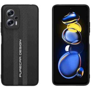 For Xiaomi Redmi Note 11T Limited Edition Carbon Fiber Texture Plain Leather Phone Case(Black)