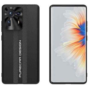 For Xiaomi Mi Mix 4 Carbon Fiber Texture Plain Leather Phone Case(Black)