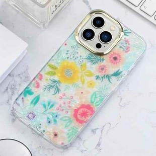 For iPhone 14 Pro Shell Texture Flower TPU Phone Case(Flowers X4)