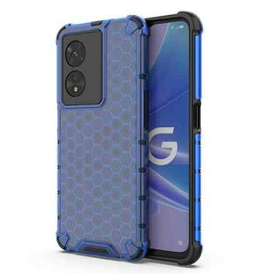 For OPPO A97 5G Shockproof Honeycomb PC + TPU Phone Case(Blue)