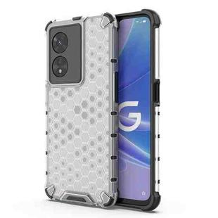 For OPPO A97 5G Shockproof Honeycomb PC + TPU Phone Case(White)