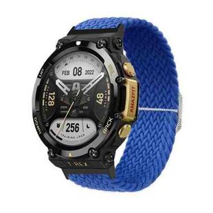 For Amazfit T-Rex 2 Adjustable Buckle Braided Nylon Watch Band(Blue)