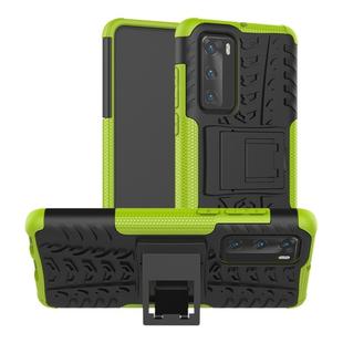 For Huawei P40 Tire Texture Shockproof TPU+PC Protective Case with Holder(Green)