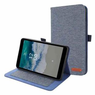 For Nokia T10 Fabric PU + TPU Flip Tablet Leather Case(Dark Blue)