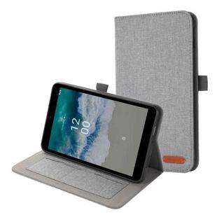 For Nokia T10 Fabric PU + TPU Flip Tablet Leather Case(Grey)