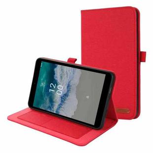 For Nokia T10 Fabric PU + TPU Flip Tablet Leather Case(Red)