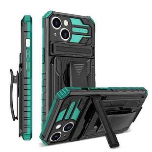 For iPhone 13 King Kong Back Clip Series Holder Phone Case(Green)