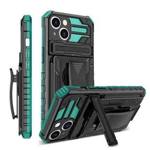 For iPhone 14 King Kong Back Clip Series Holder Phone Case (Green)