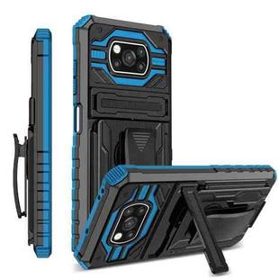 For Xiaomi Poco X3 King Kong Back Clip Series Holder Phone Case(Blue)