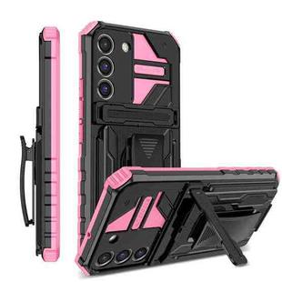 For Samsung Galaxy S22 5G King Kong Back Clip Series Holder Phone Case(Pink)