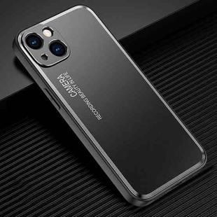 For iPhone 14 Light and Shadow Series Frosted Metal Phone Case (Black)